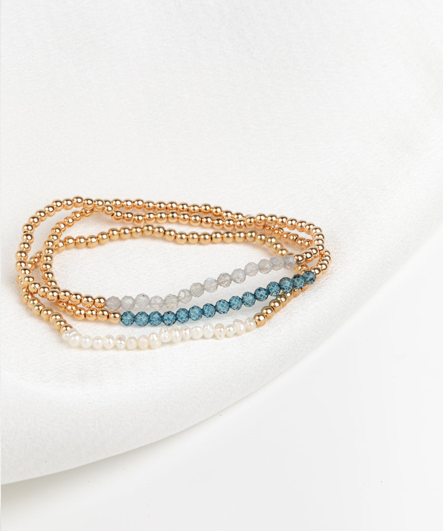 Stretch stacking London Blue Topaz Bracelet