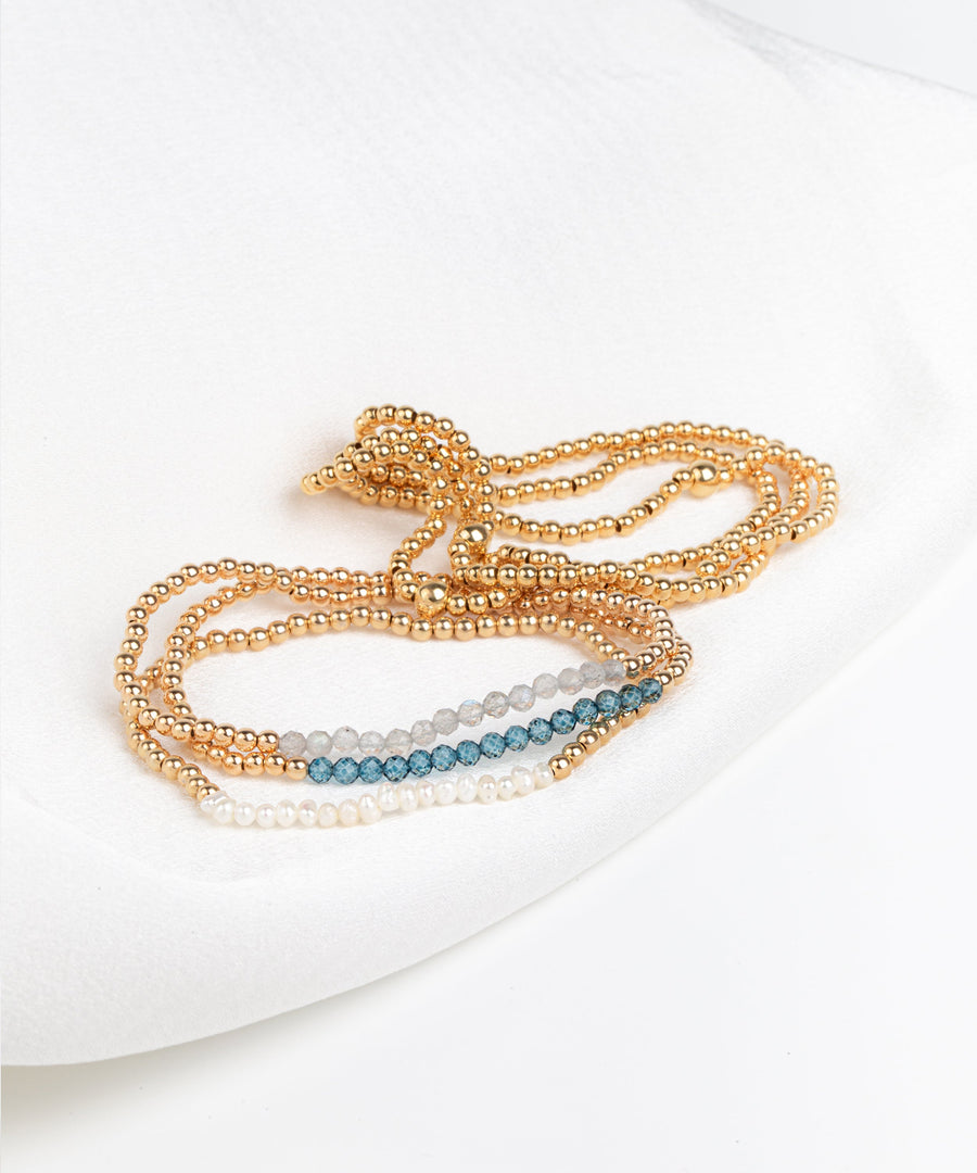 Stretch stacking London Blue Topaz Bracelet