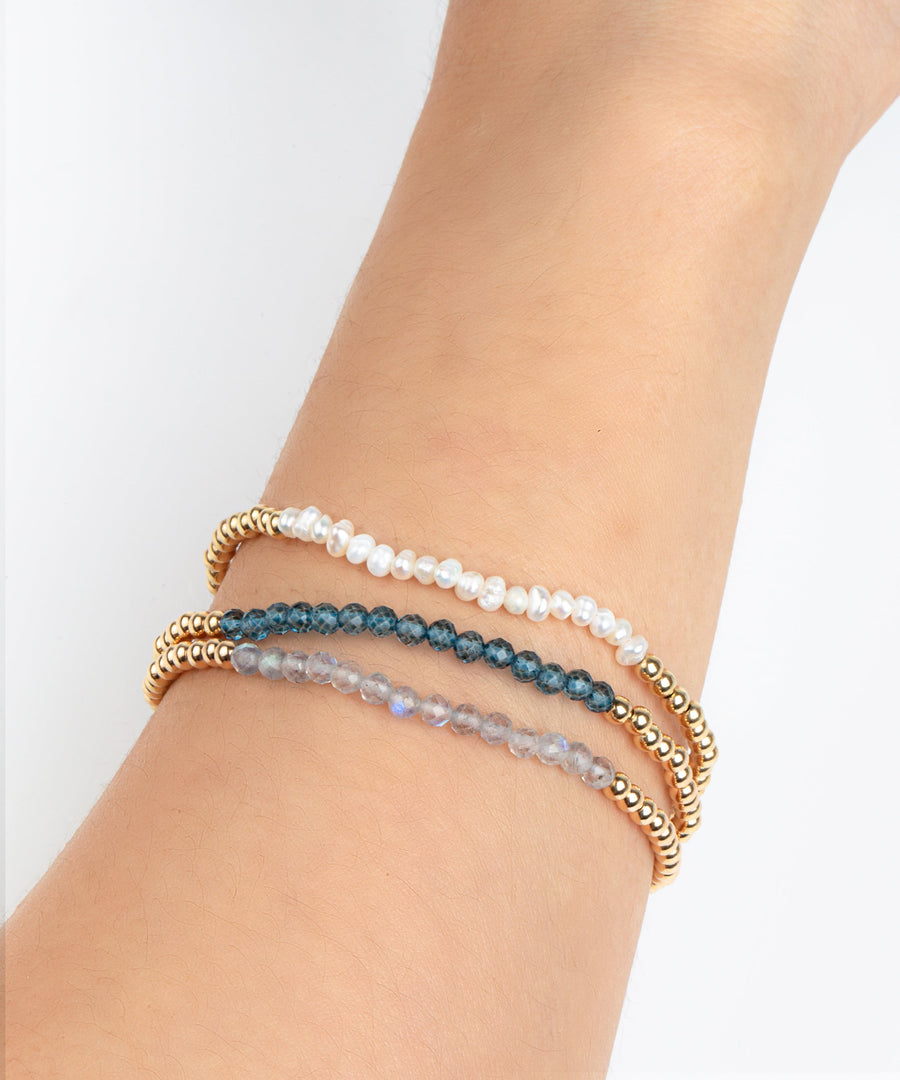 Stretch stacking London Blue Topaz Bracelet