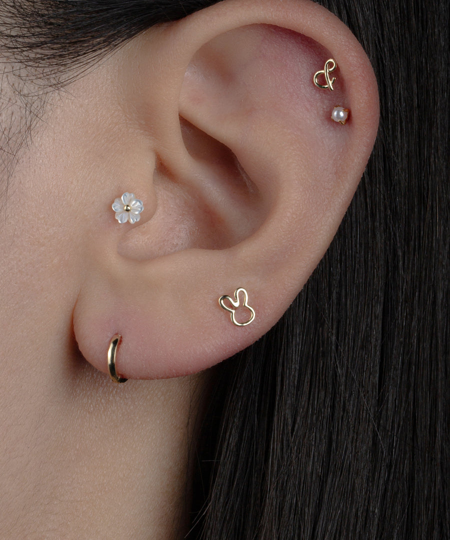 White Daisy Barbell