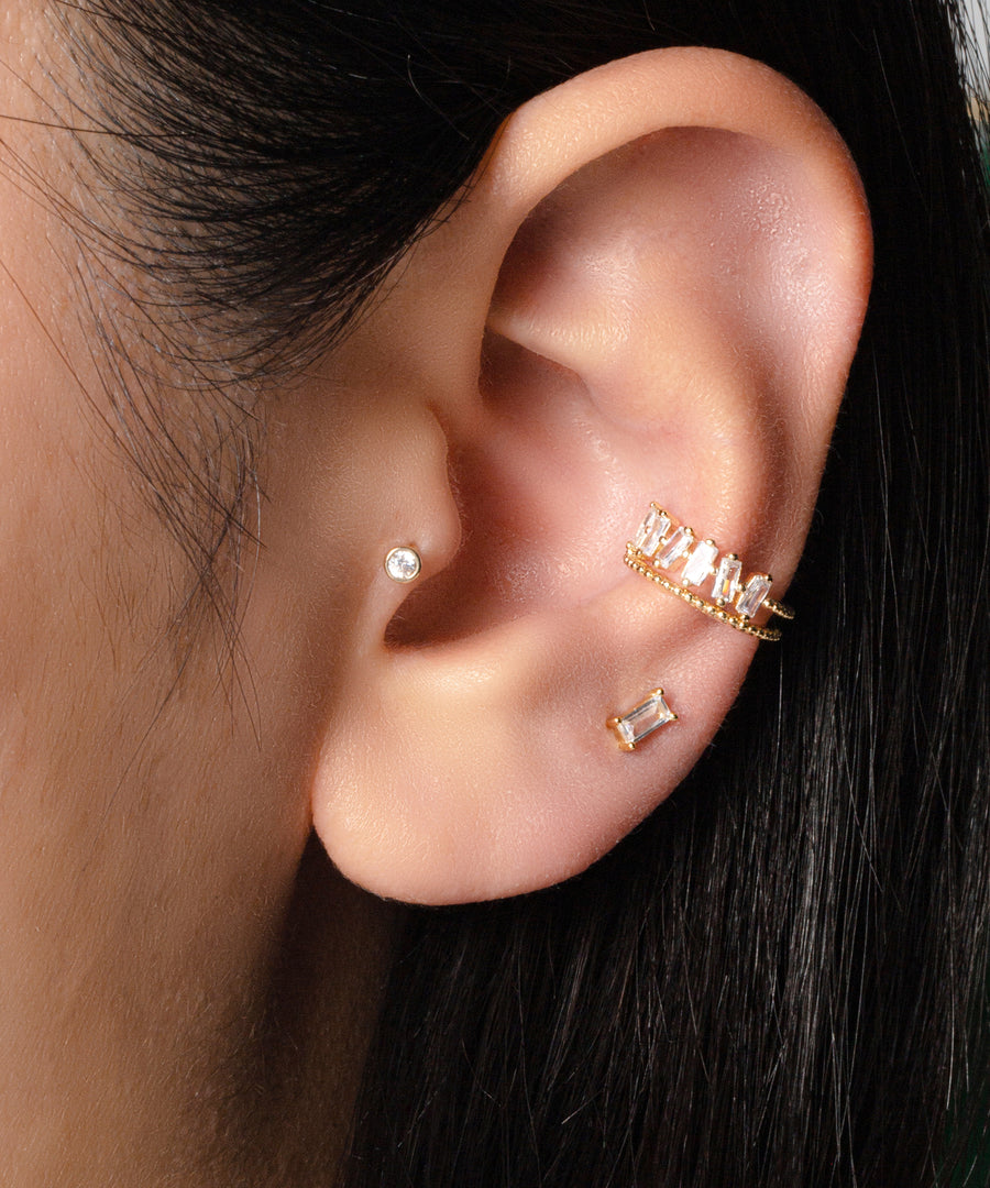 Paved Baguette Non-Pierced Ear cuff