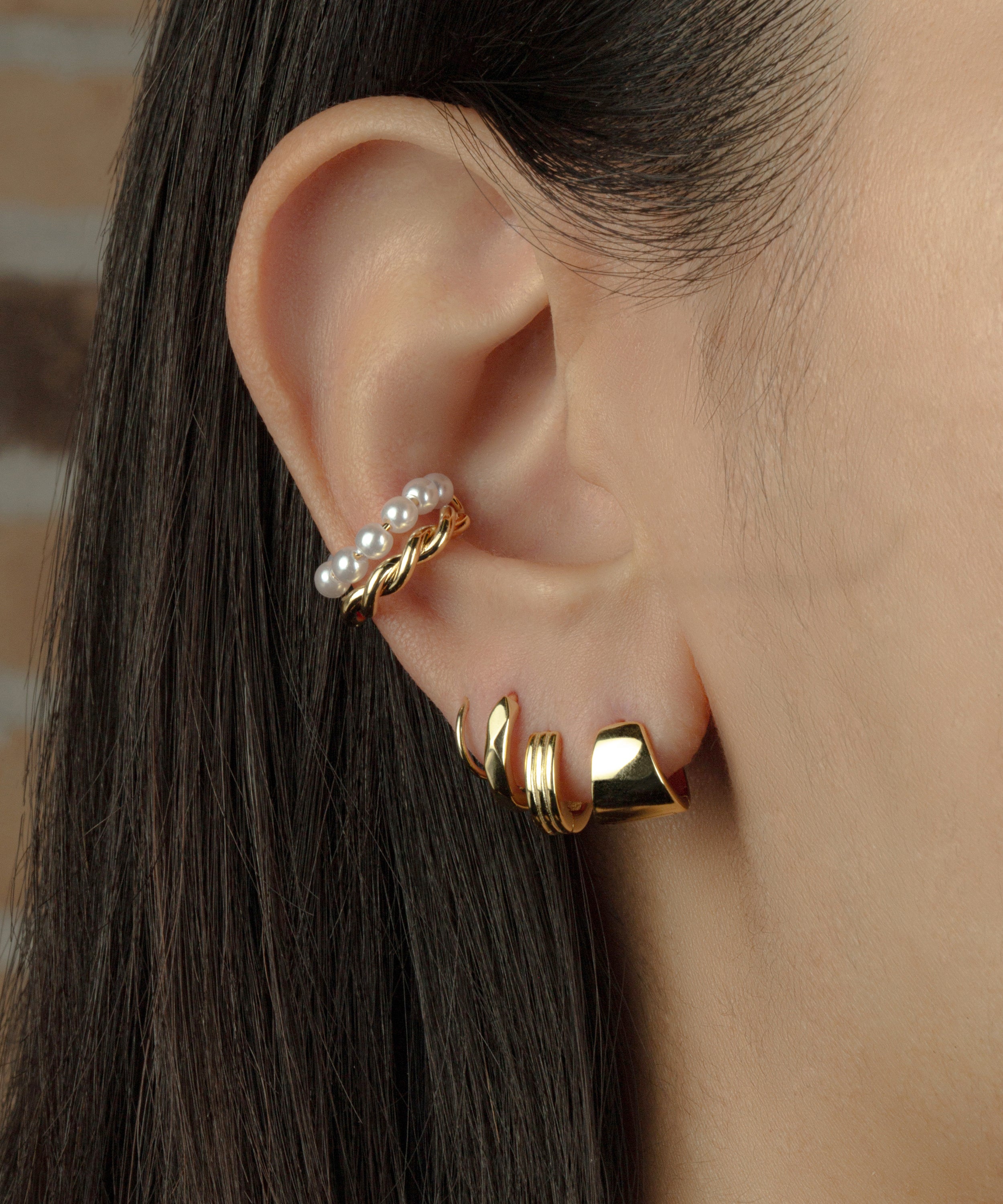 Bold Double Layered Pearl Ear Cuff – Minimore Jewels