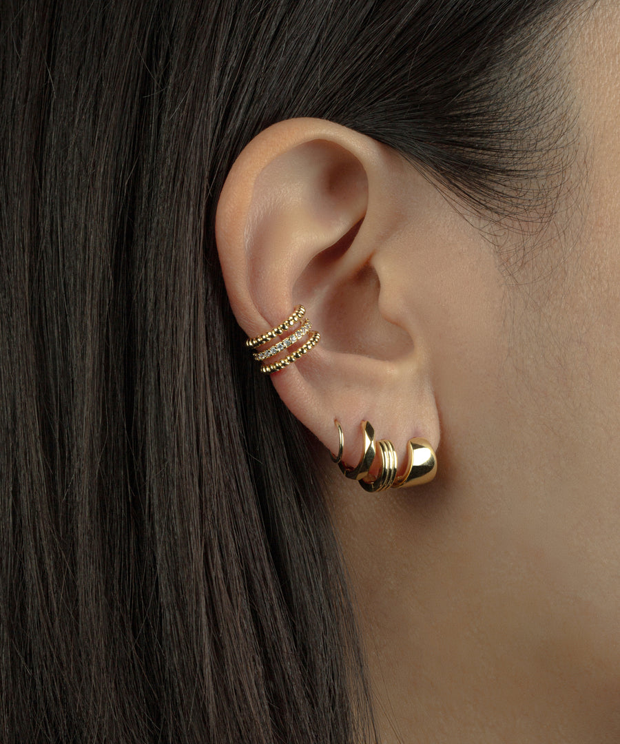 Layered Triple Line Sparkly Ear Cuff