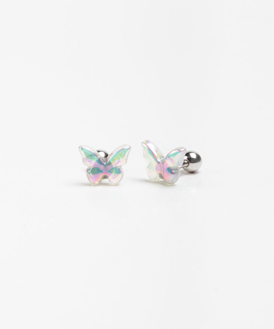 Rainbow Butterfly Stud