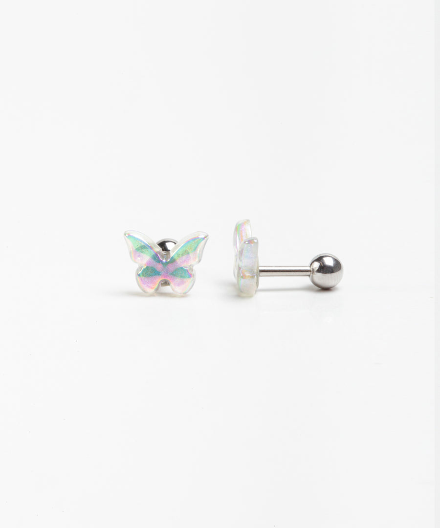 Rainbow Butterfly Stud