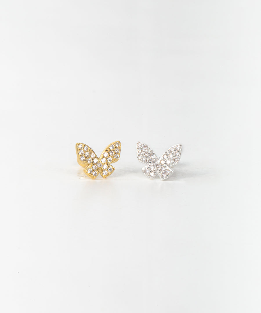 Sparkly Paved Butterfly stud