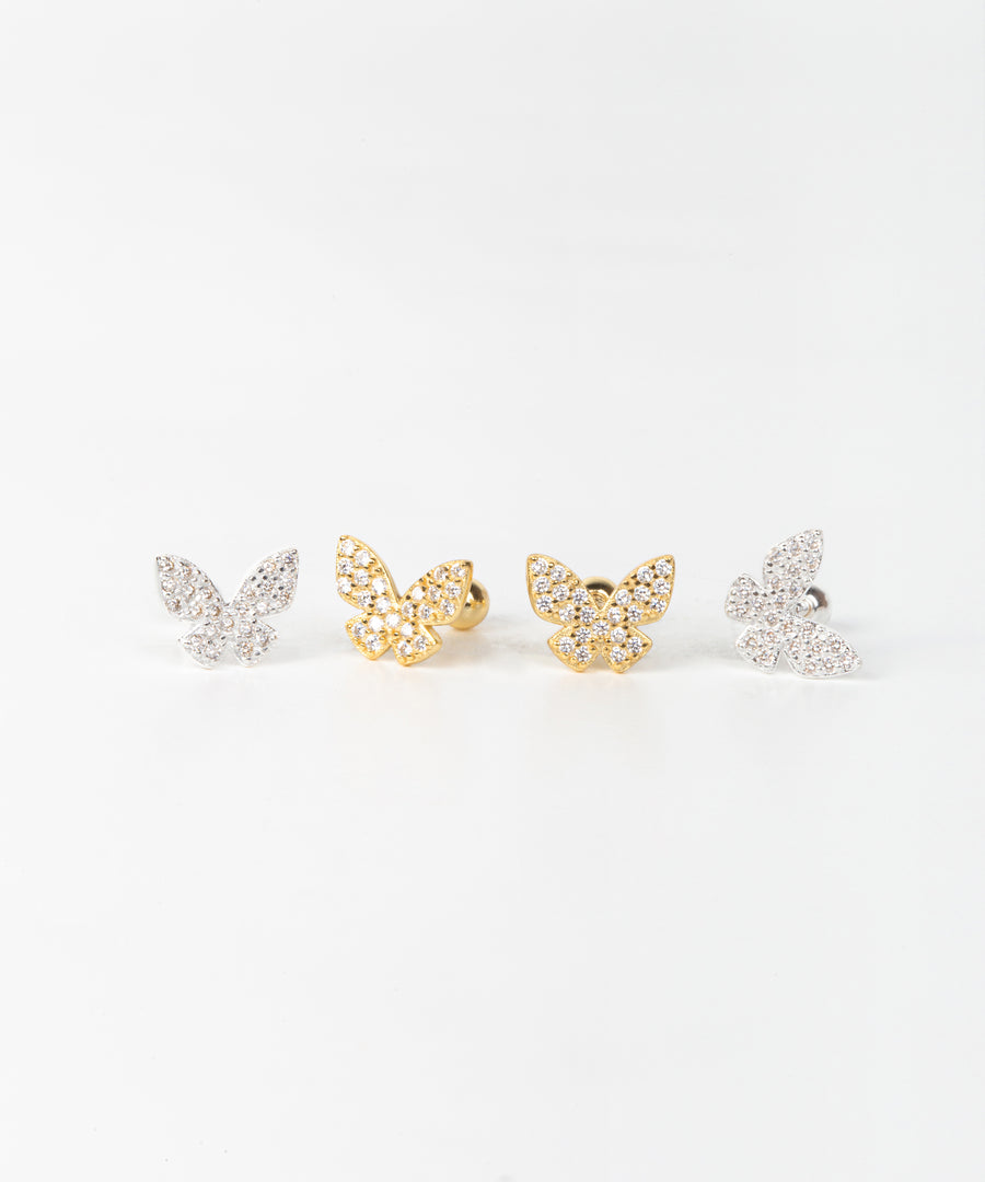 Sparkly Paved Butterfly stud