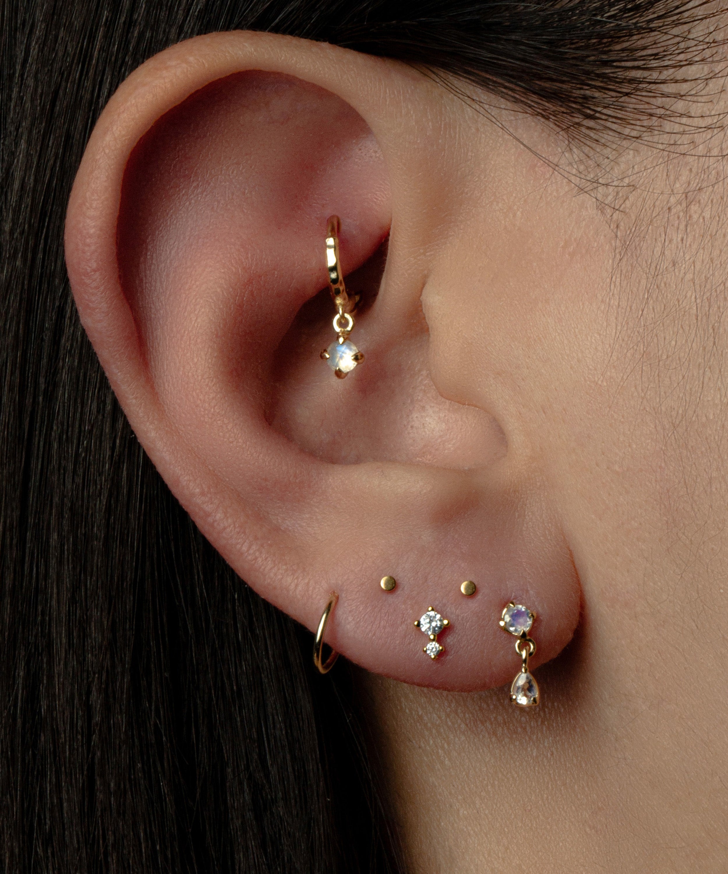 Natural Stone Rook Hoop – Minimore Jewels