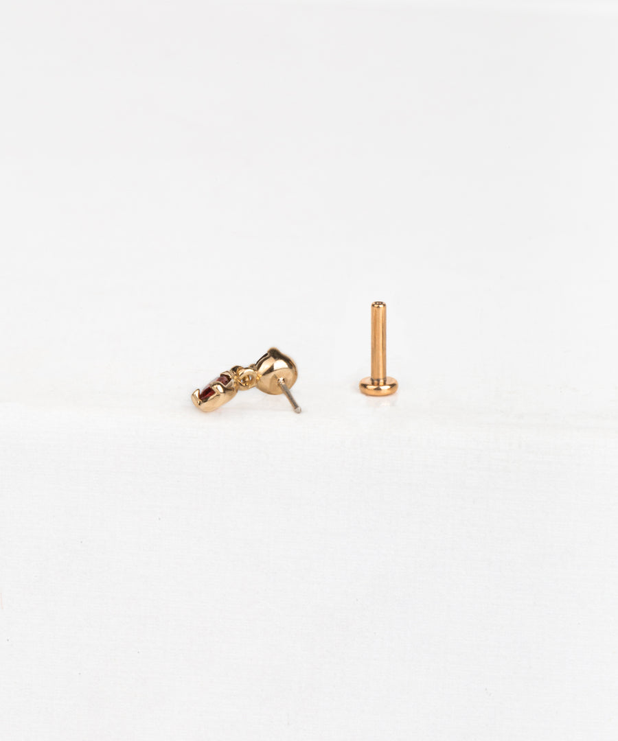 Natural Stone Dangled Pushpin Stud