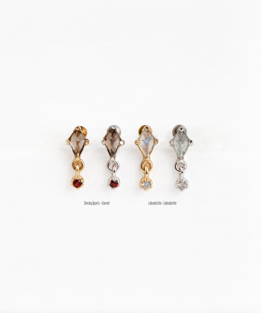 Natural Stone Kite Pushpin Stud
