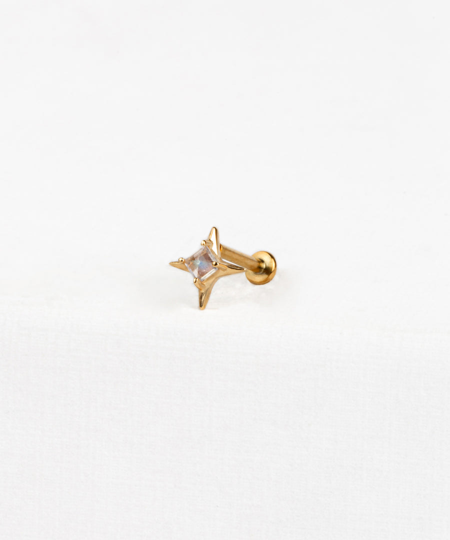 Natural Stone Sparkle Pushpin Stud