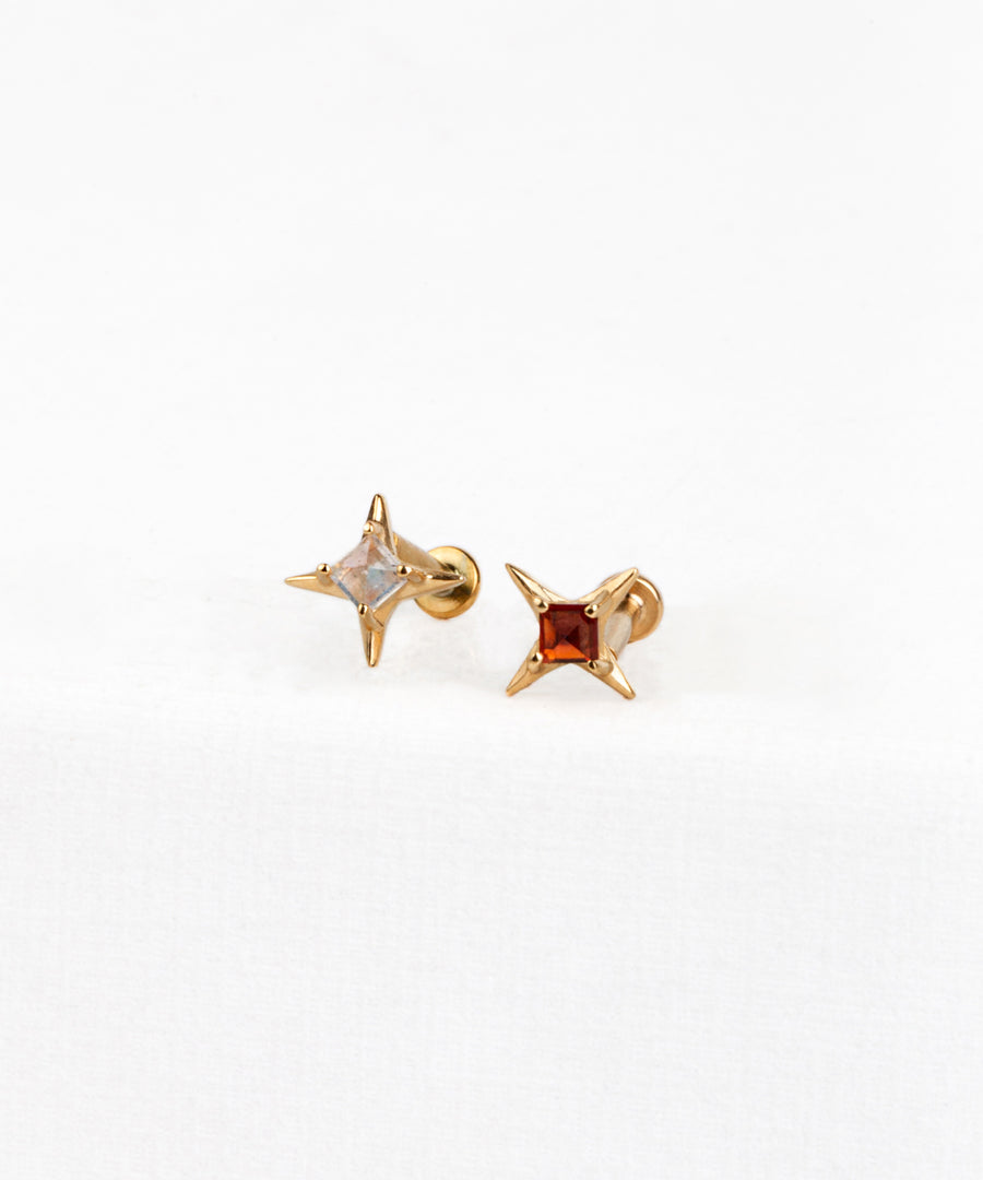 Natural Stone Sparkle Pushpin Stud