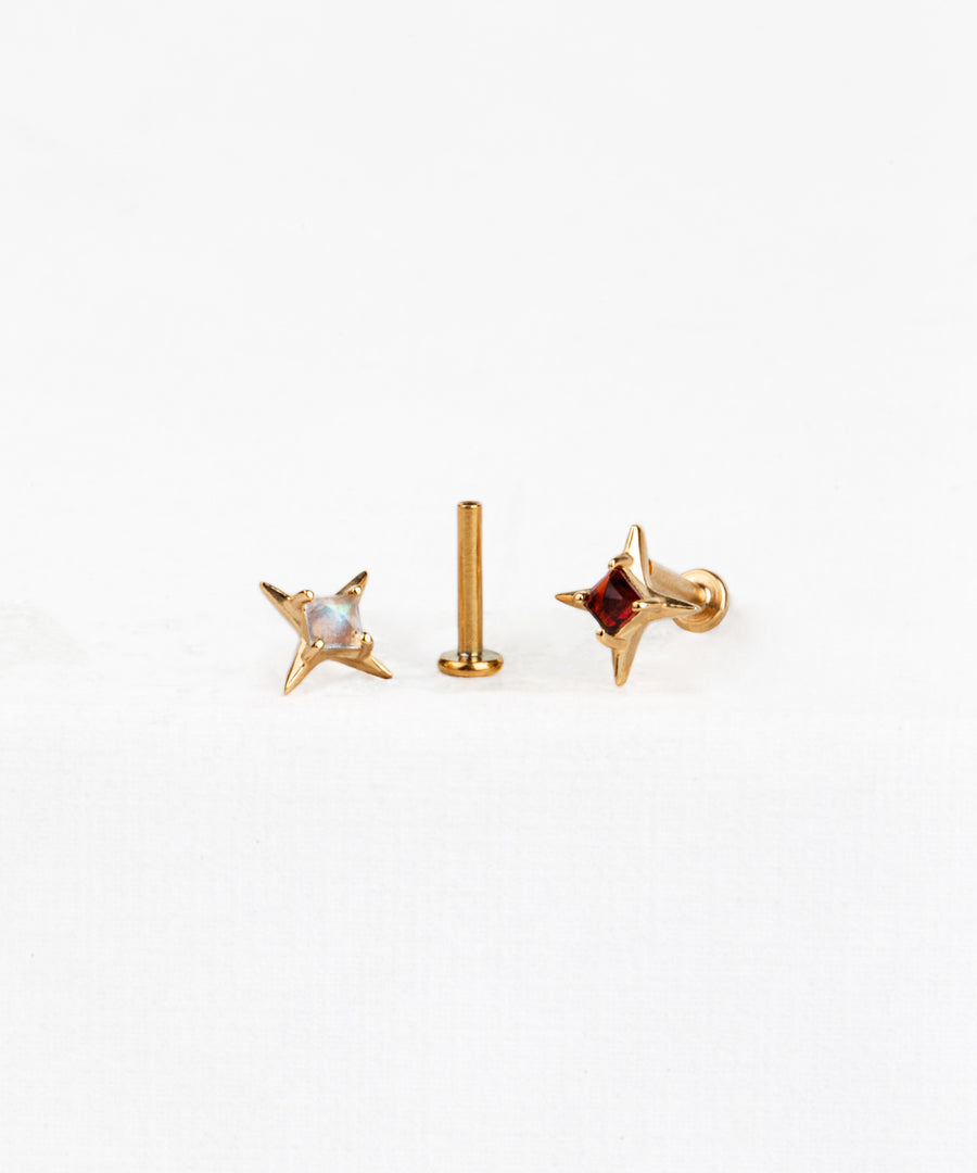Natural Stone Sparkle Pushpin Stud