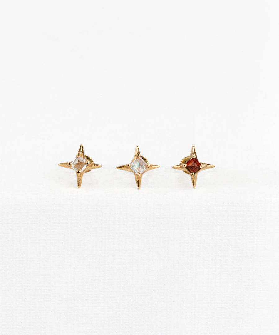 Natural Stone Sparkle Pushpin Stud
