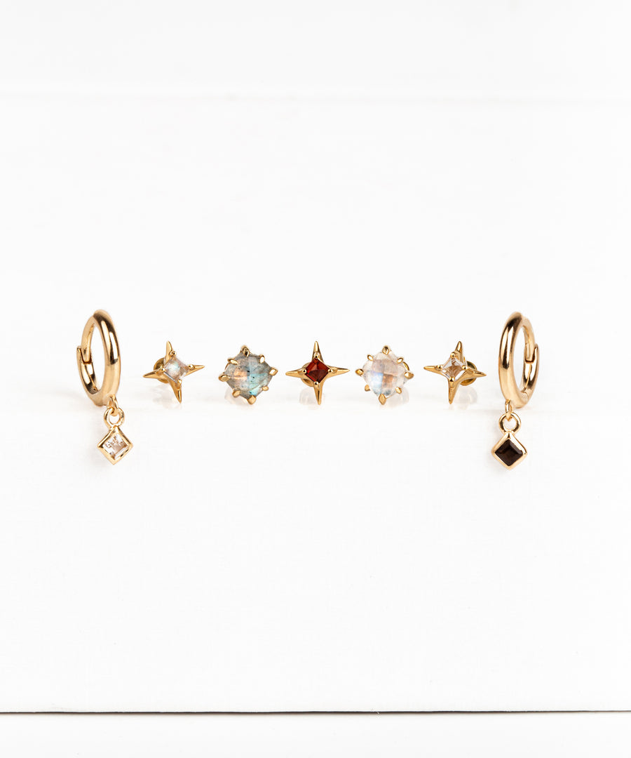 Natural Stone Rainbow Flatback Stud