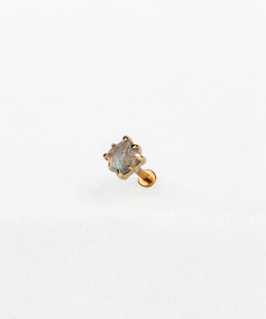 Natural Stone Rainbow Flatback Stud