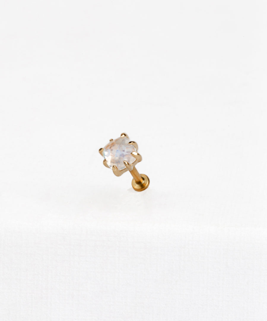 Natural Stone Rainbow Flatback Stud