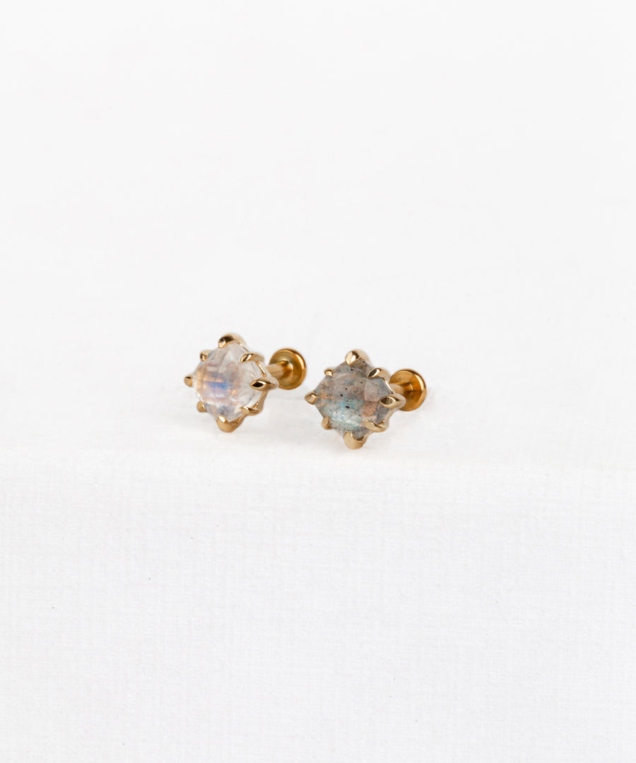 Natural Stone Rainbow Flatback Stud