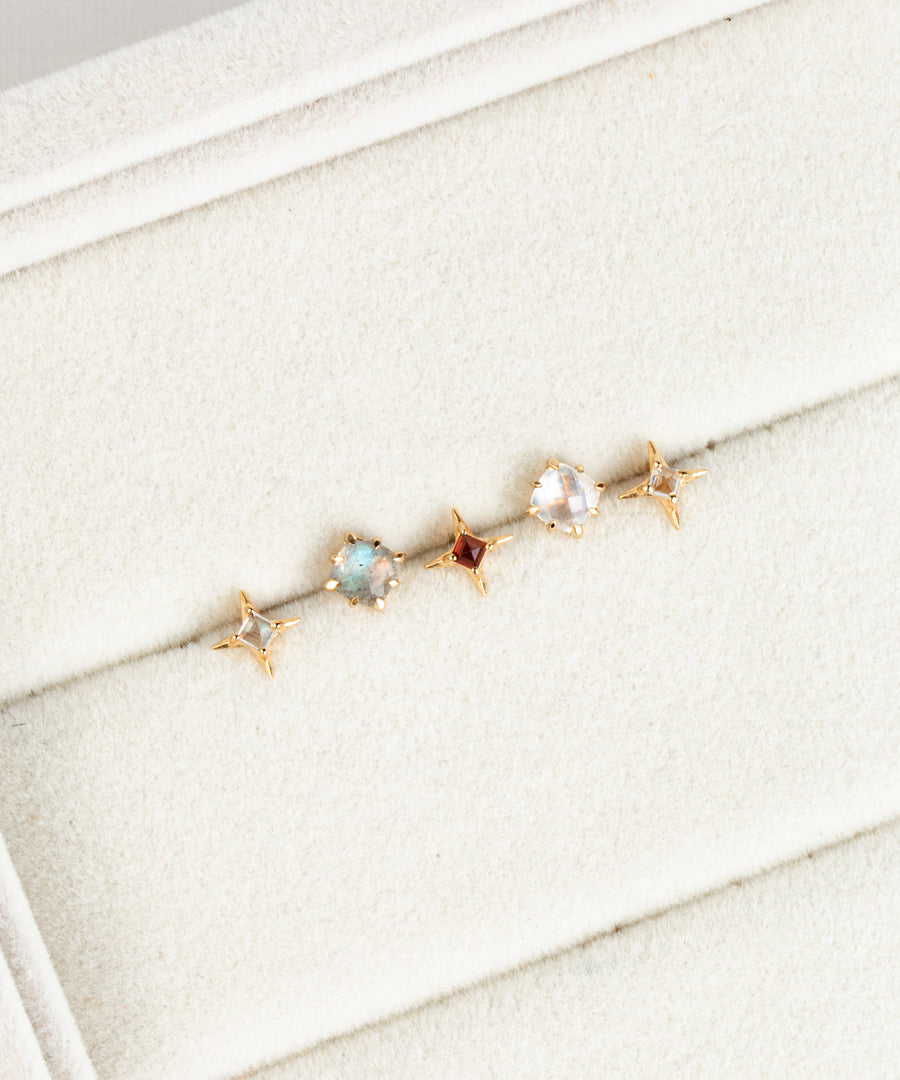 Natural Stone Sparkle Pushpin Stud