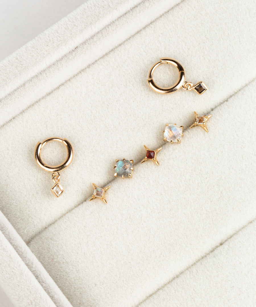 Natural Stone Rainbow Flatback Stud
