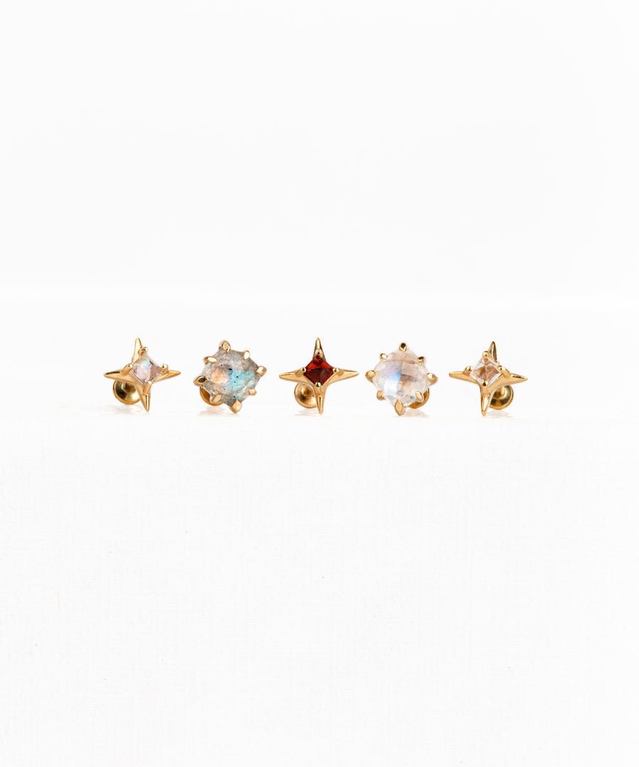 Natural Stone Rainbow Flatback Stud