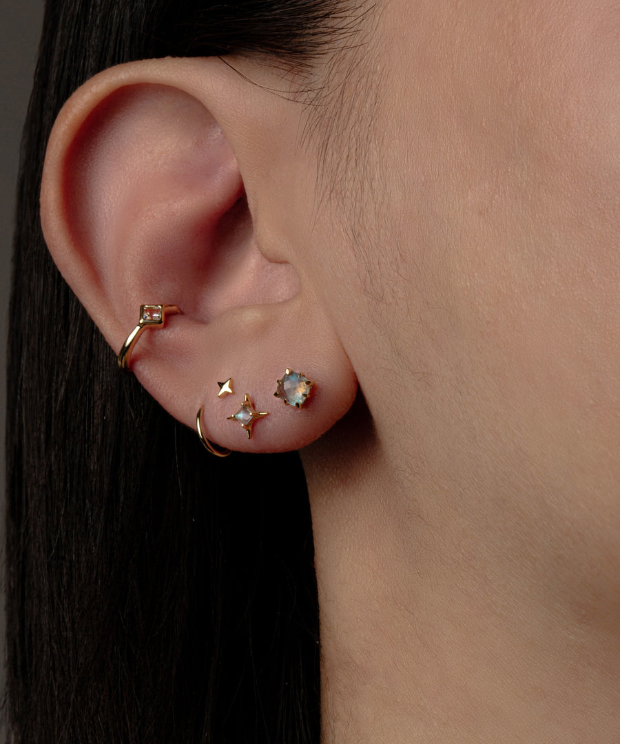 Natural Stone Sparkle Pushpin Stud