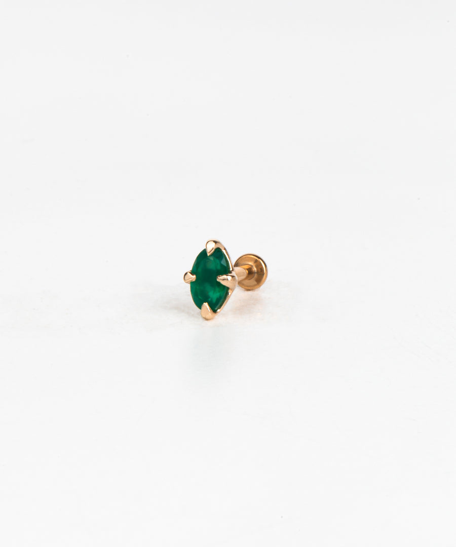 Natural Stone Marquise Pushpin Stud