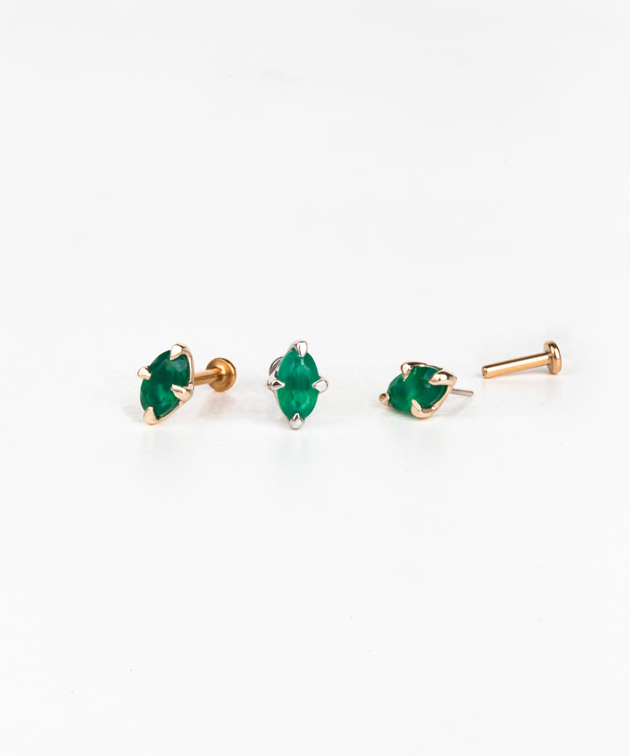 Natural Stone Marquise Pushpin Stud
