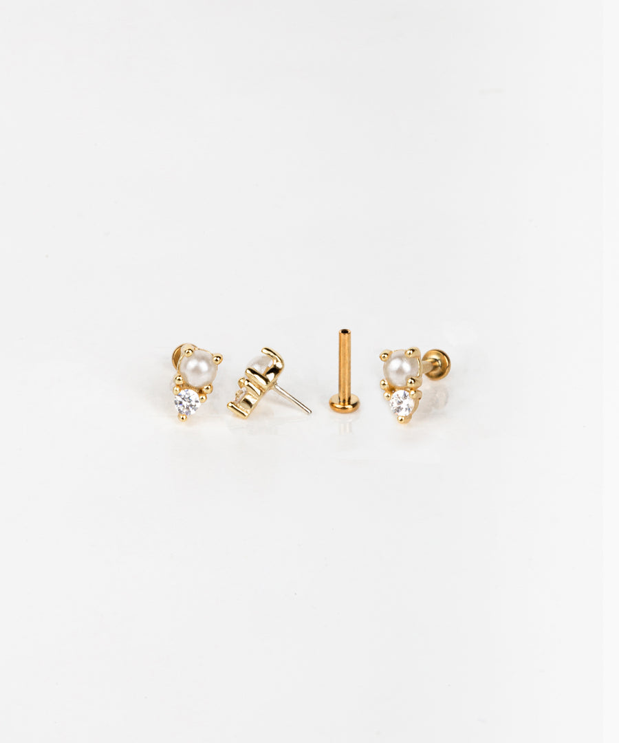 Tiny Pearl Cluster Pushpin Stud