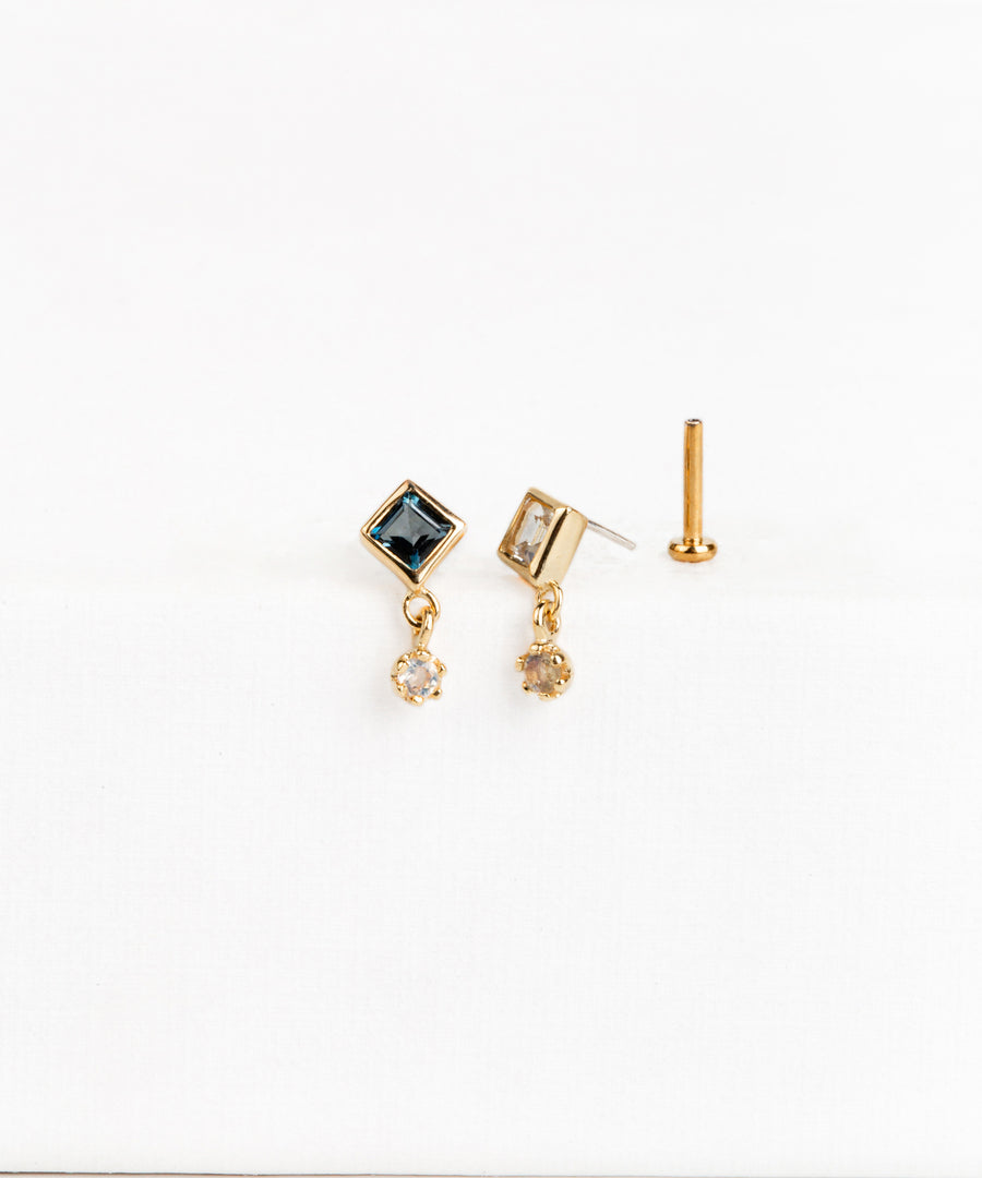 Square Dangled Pushpin Stud