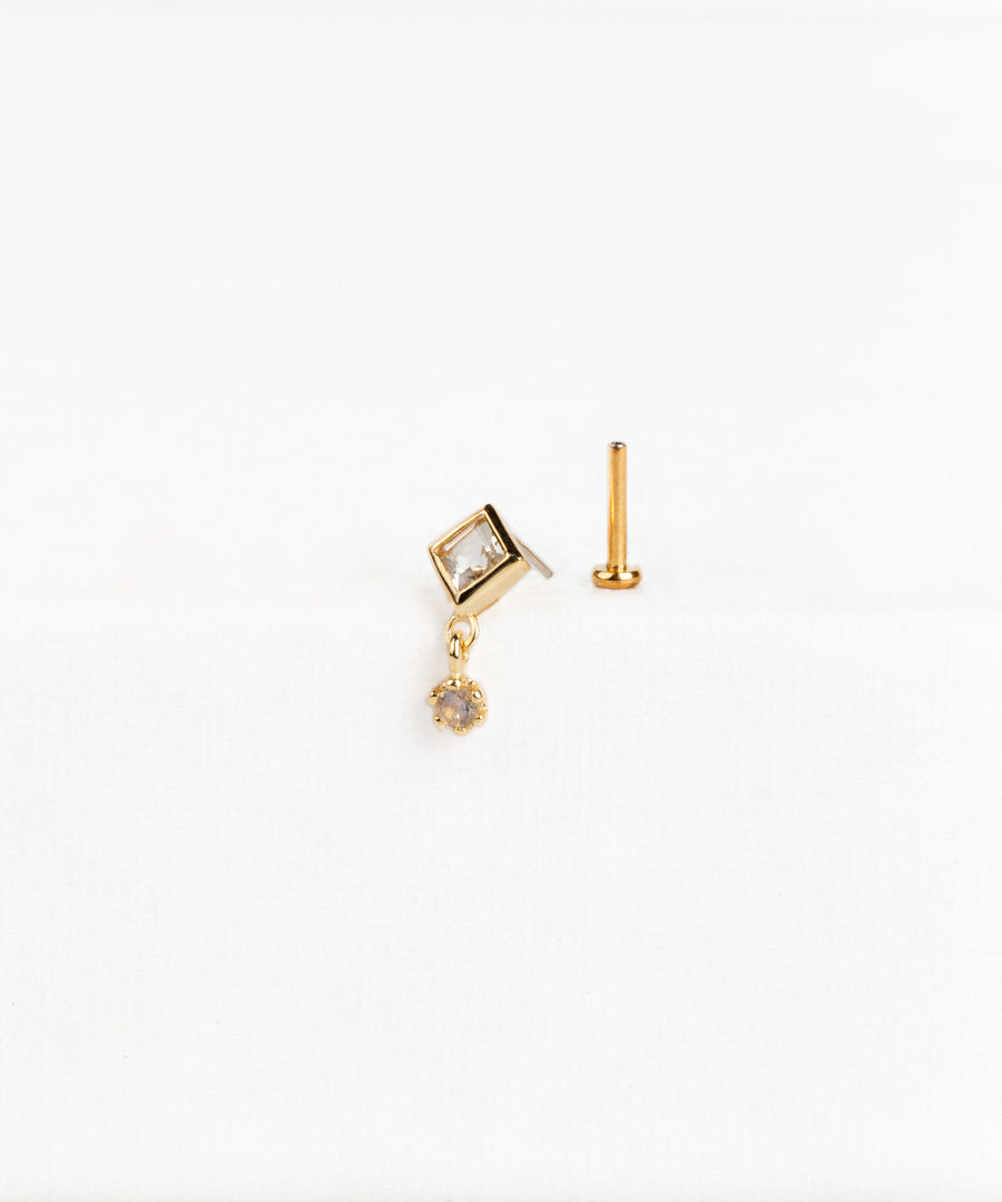 Square Dangled Pushpin Stud