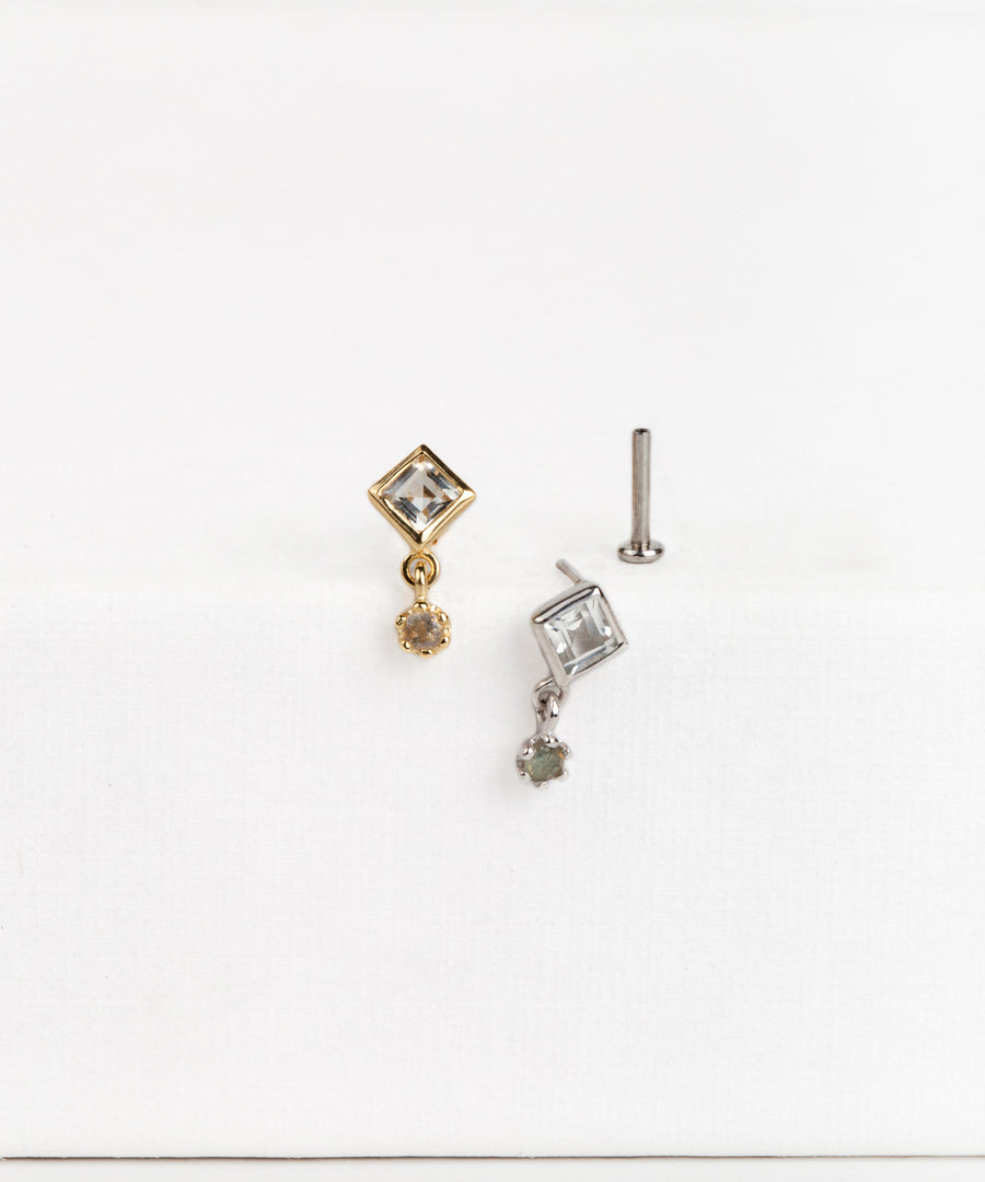 Square Dangled Pushpin Stud