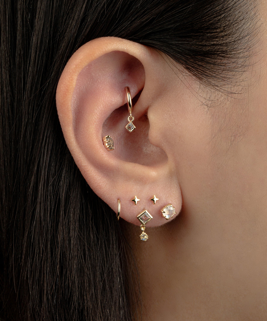 Natural Stone Rainbow Flatback Stud