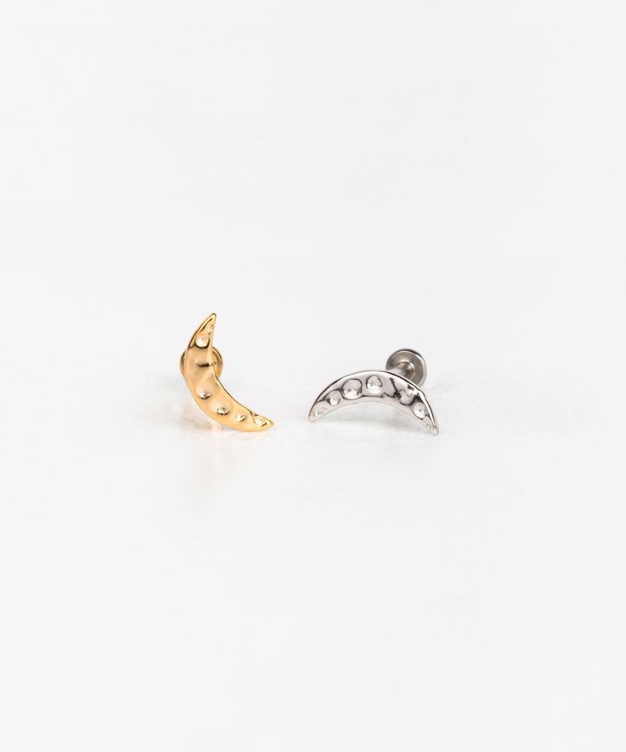 Hammered Moon Stud