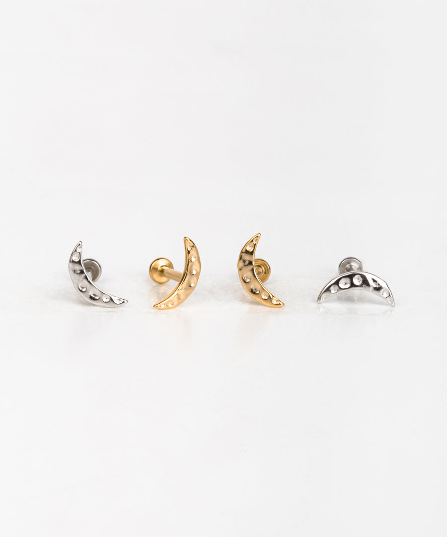 Hammered Moon Stud