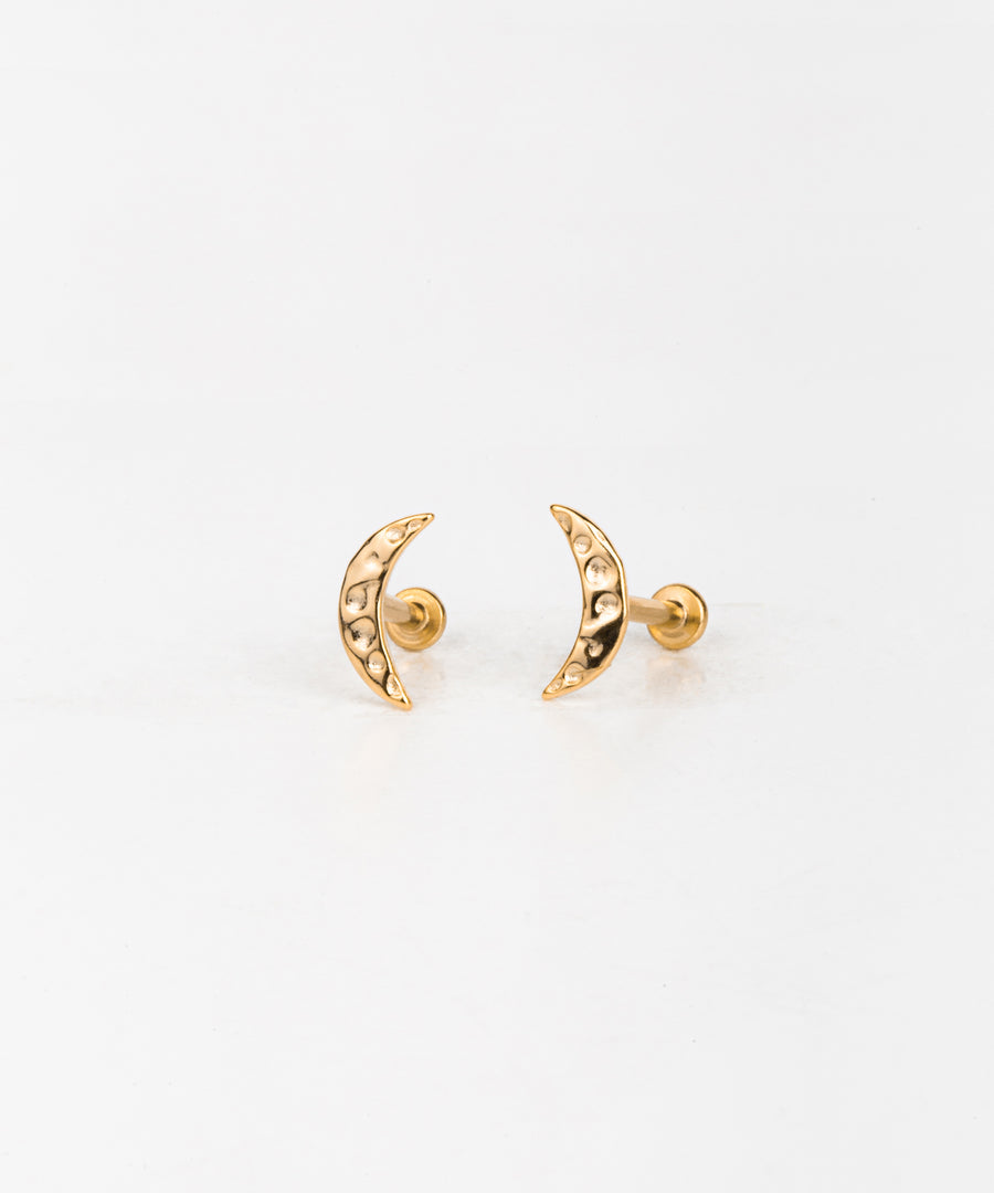 Hammered Moon Stud