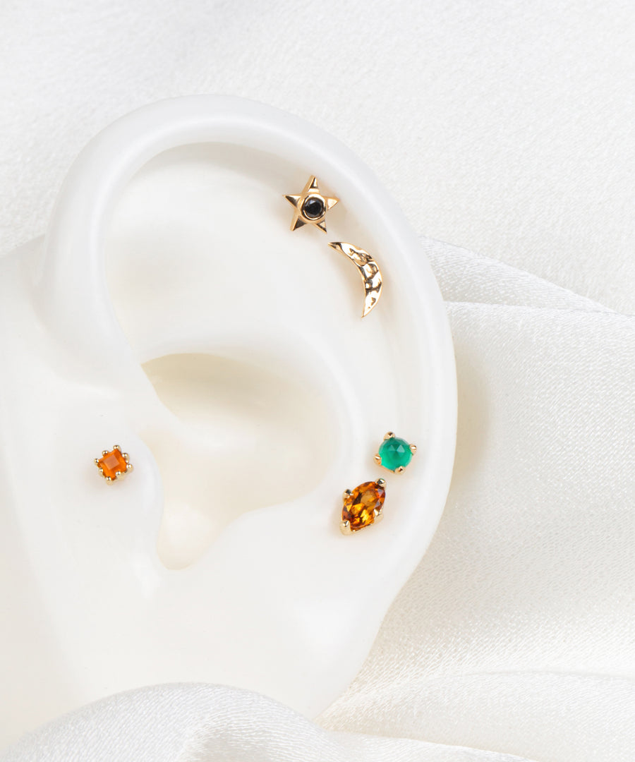 Hammered Moon Stud