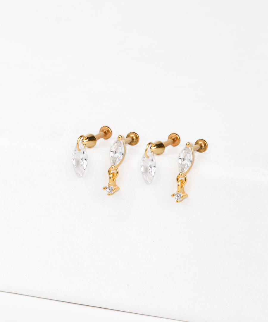 Crystal Dangled Marquise Stud