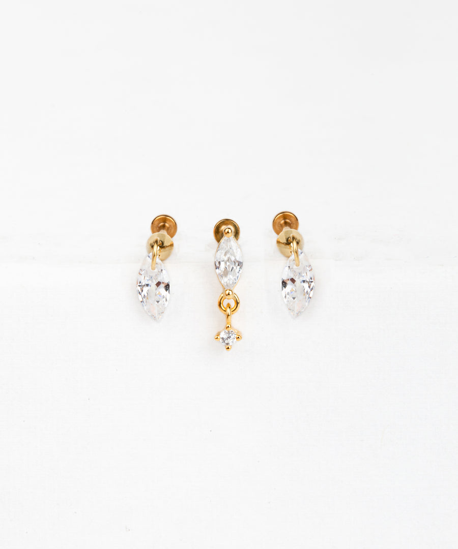 Crystal Dangled Marquise Stud