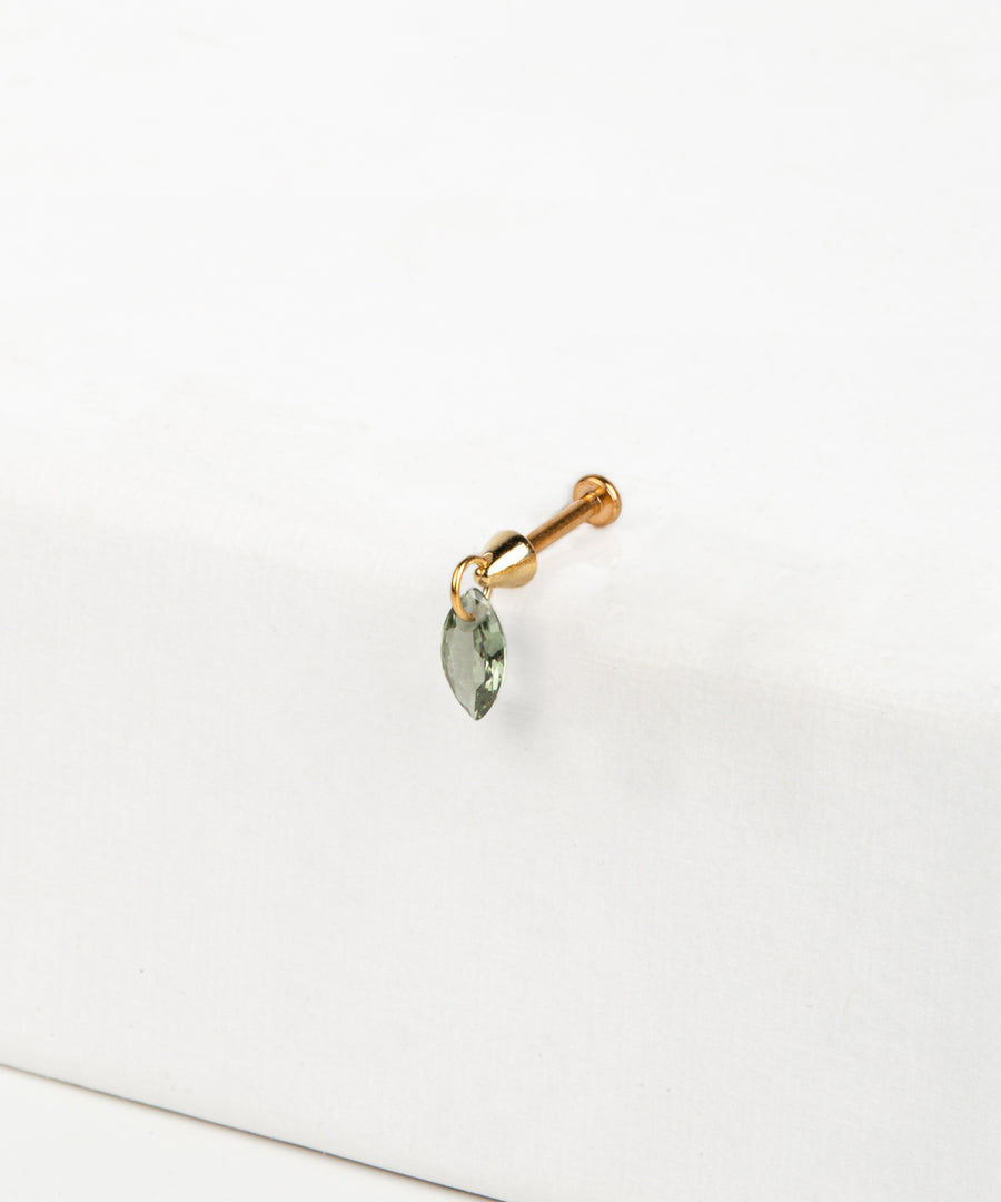 Green Tourmaline Dangled Marquise Stud