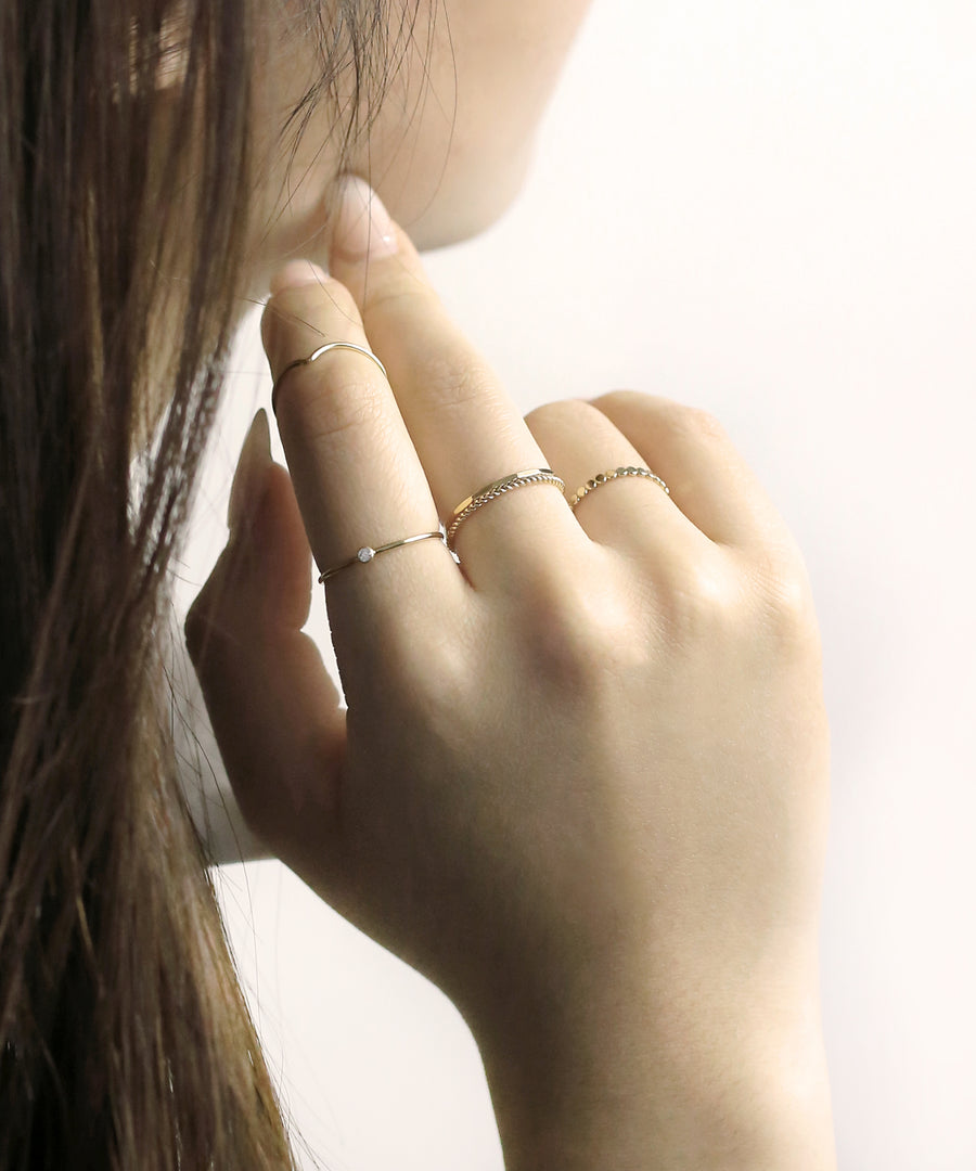 Flat Faceted Stacking Ring