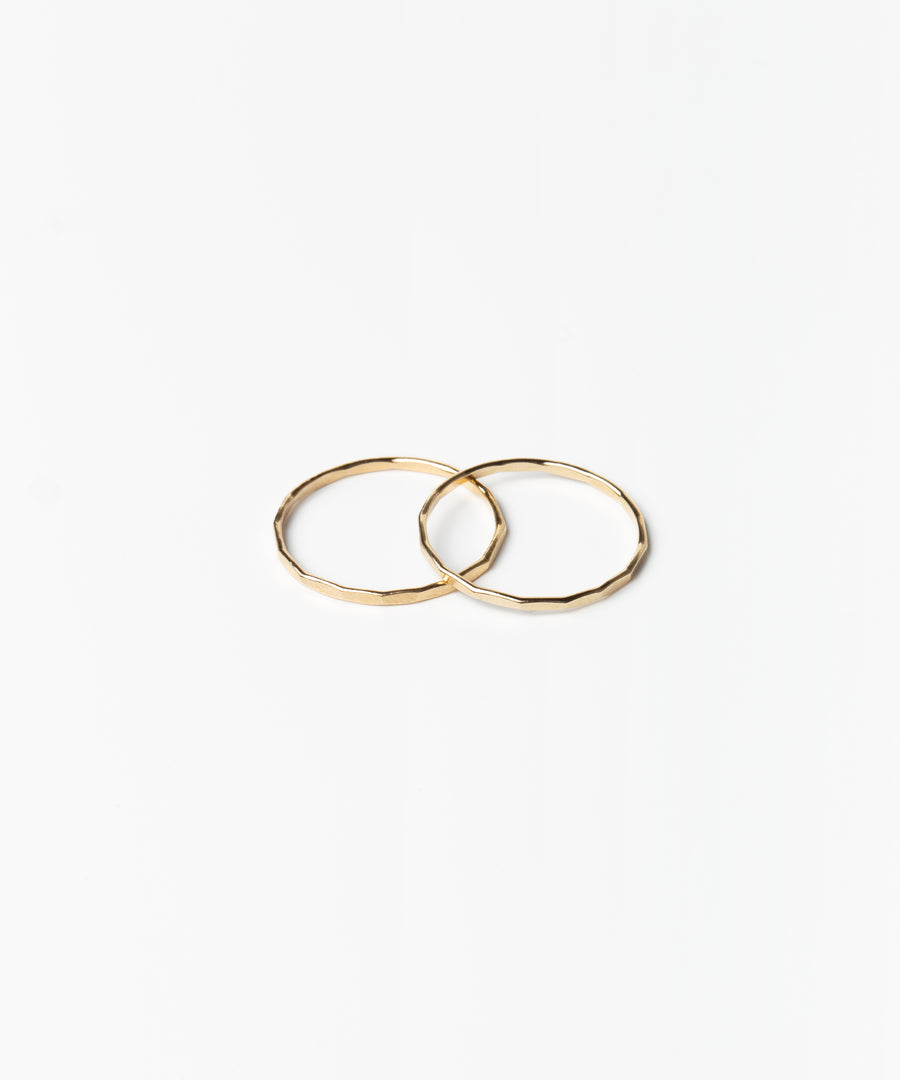 Flat Faceted Stacking Ring