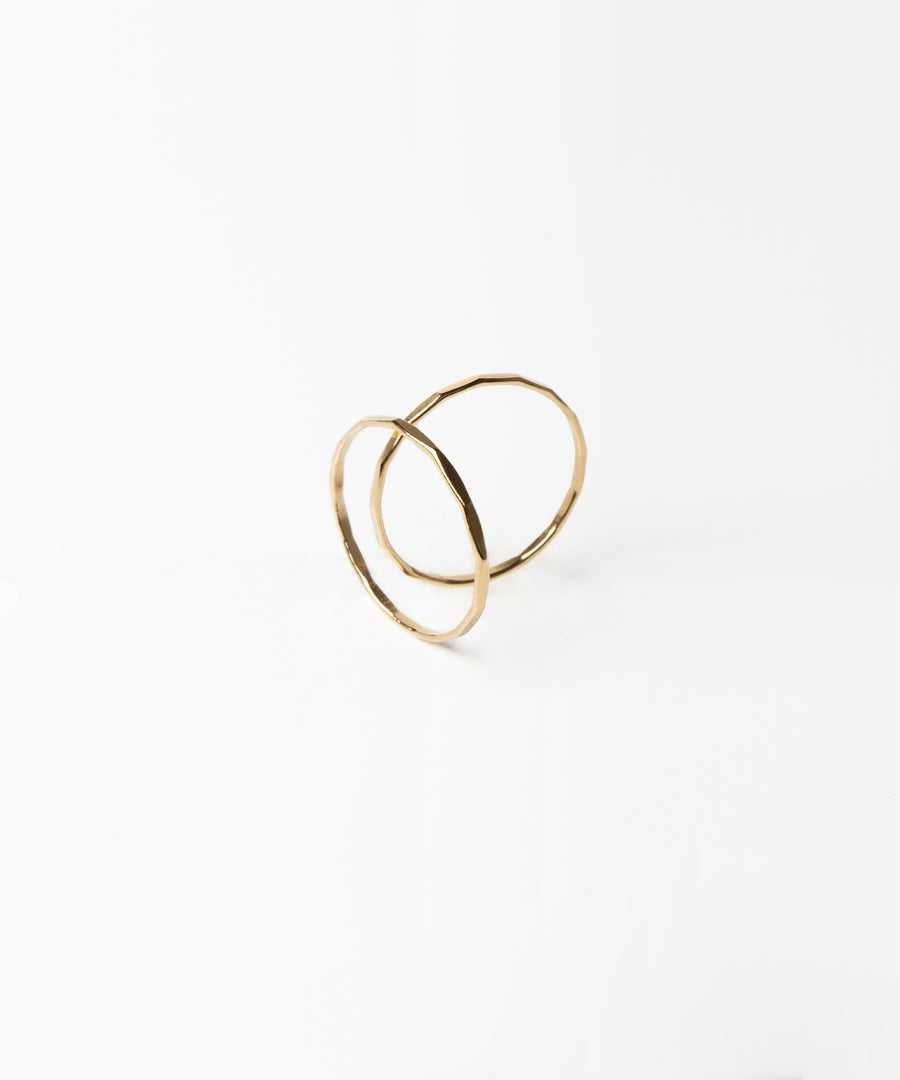 Flat Faceted Stacking Ring