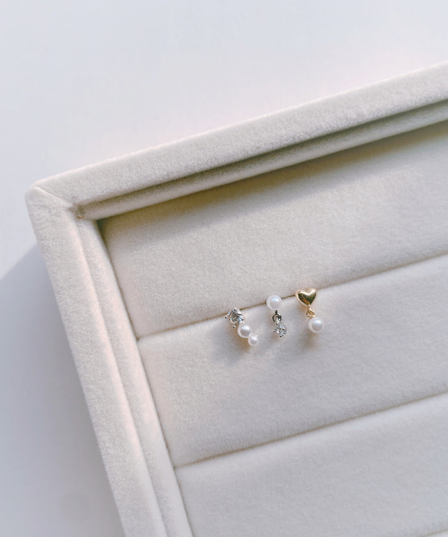 Tiny Dangled Pearl Stud