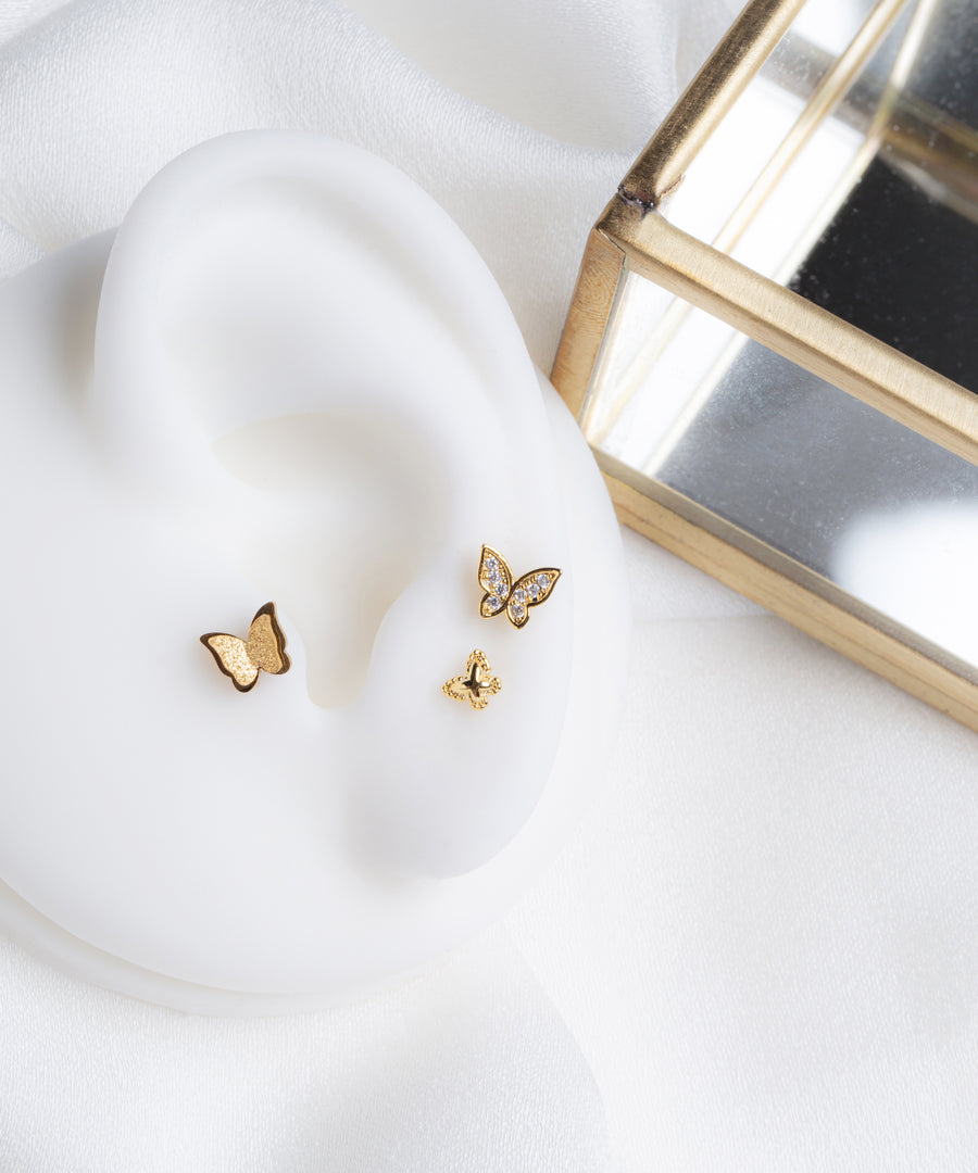 Double Layered Butterfly Stud