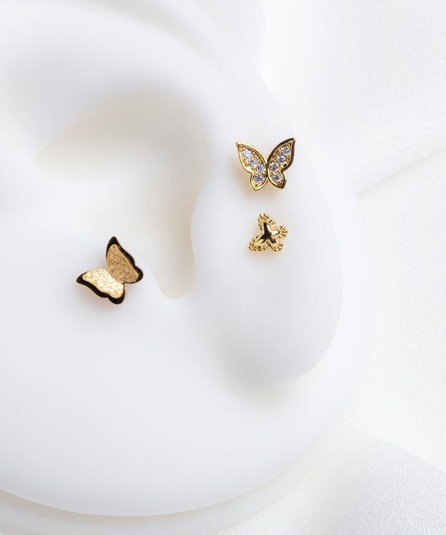 Double Layered Butterfly Stud