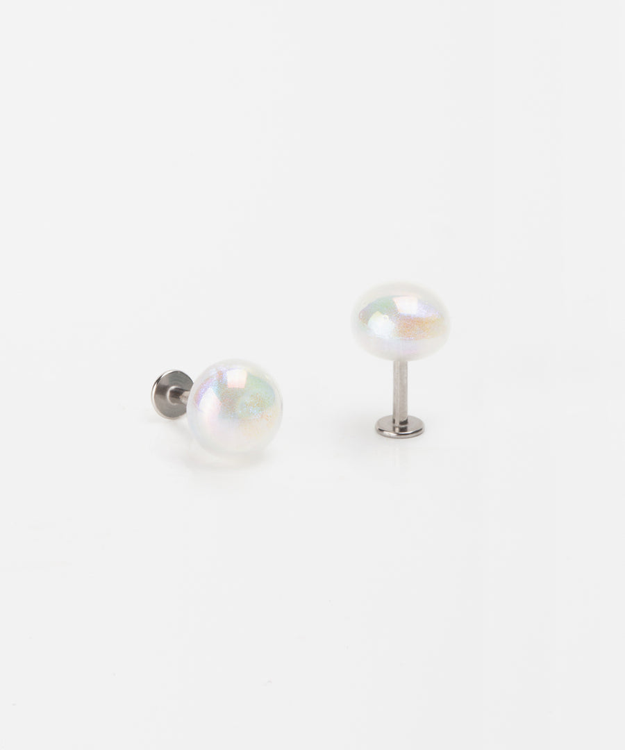 Semi-Rounded Rainbow Crystal Stud