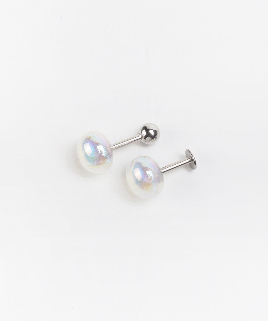 Semi-Rounded Rainbow Crystal Stud