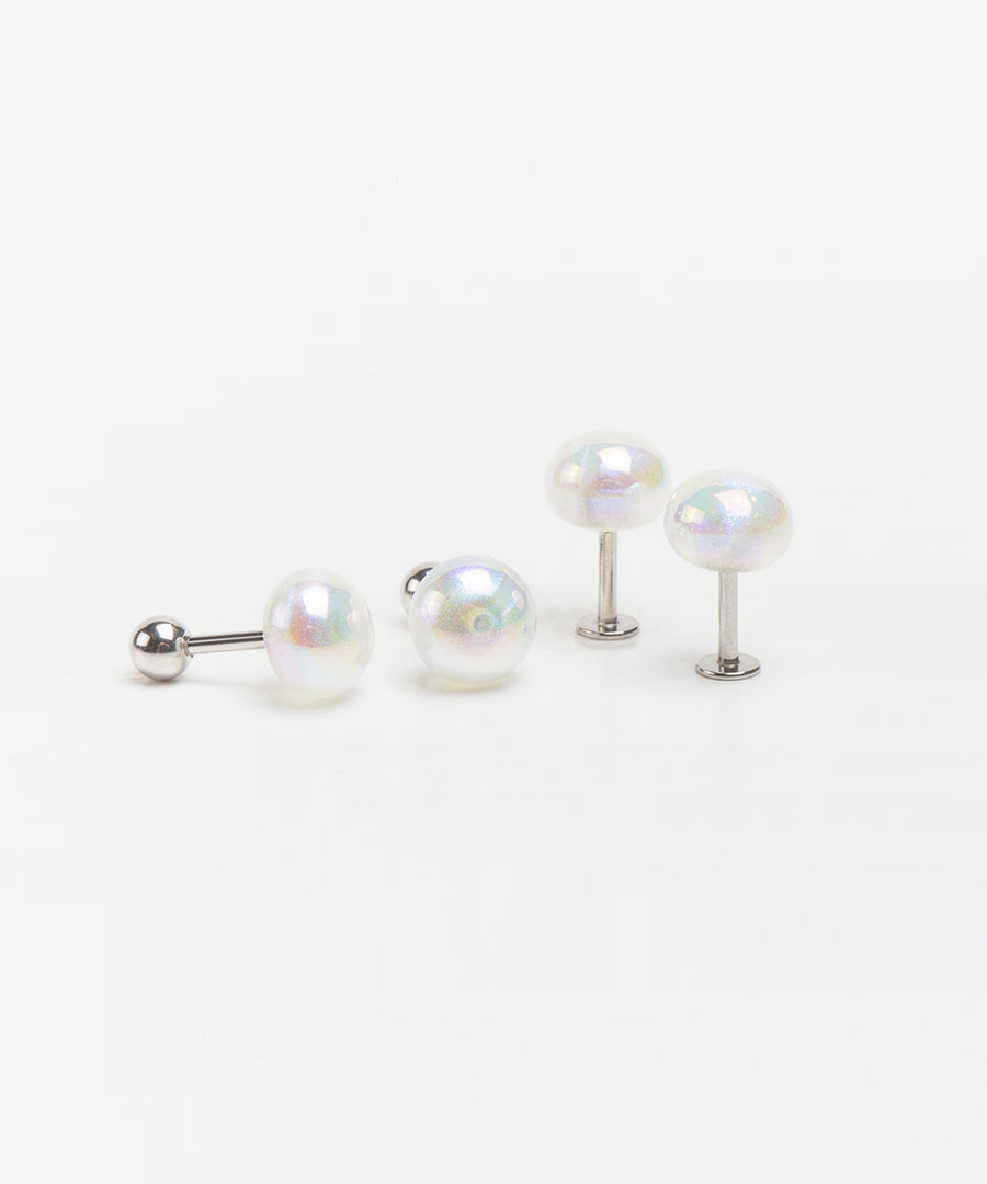 Semi-Rounded Rainbow Crystal Stud