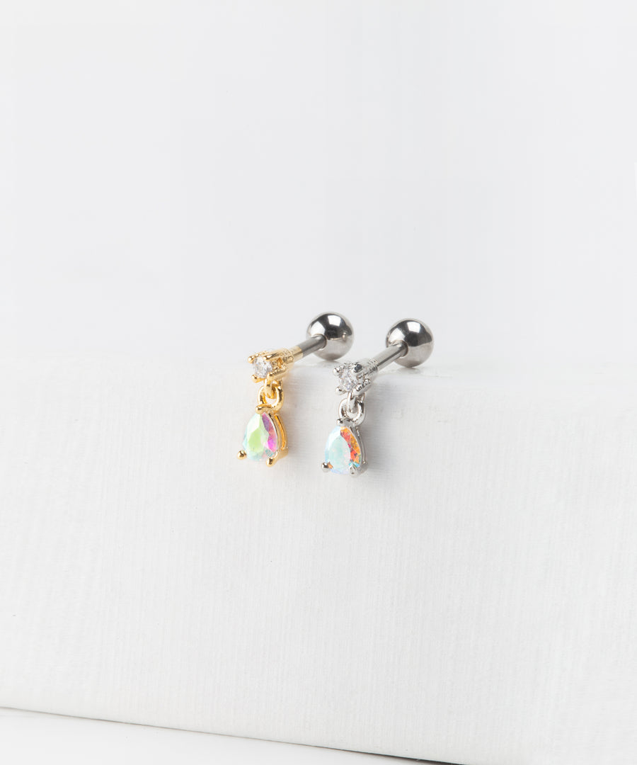 Dangled Rainbow Teardrop Stud